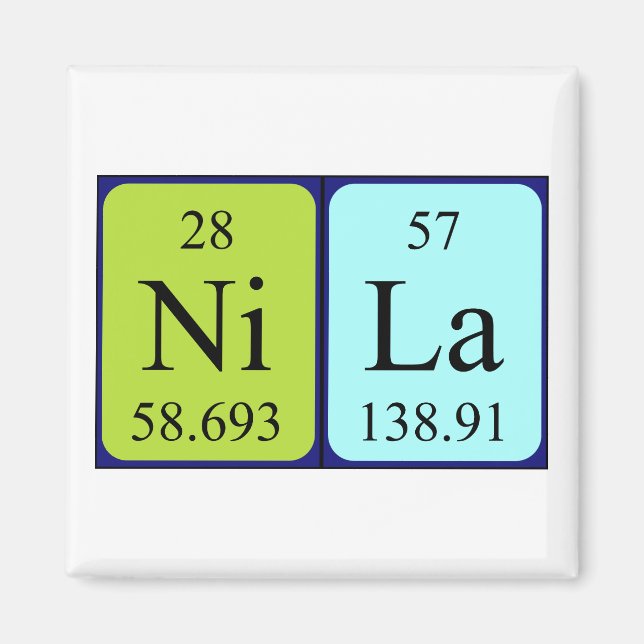 Nila periodic table name magnet (Front)