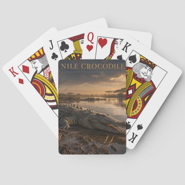 Nile Crocodile African River ANIMALS Playing Cards (Back)