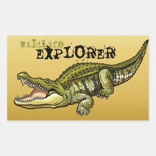 nile crocodile rectangular sticker