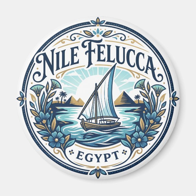 Nile Felucca Ride, Aswan Egypt Magnet (Front)