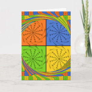 "Nile Horizon" Egyptian Pattern Square Art Card
