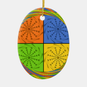 "Nile Horizon" Egyptian Pattern Square Art Ceramic Tree Decoration