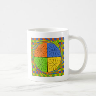 "Nile Horizon" Egyptian Pattern Square Art Coffee Mug