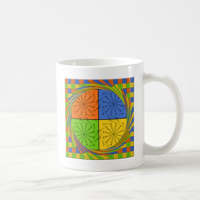 "Nile Horizon" Egyptian Pattern Square Art Coffee Mug (Right)