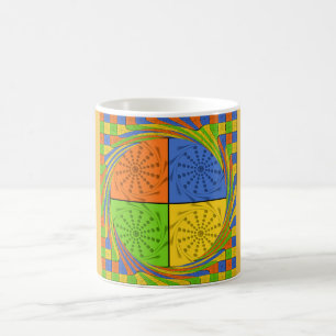 "Nile Horizon" Egyptian Pattern Square Art Coffee Mug