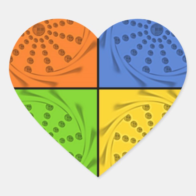 "Nile Horizon" Egyptian Pattern Square Art Heart Sticker (Front)