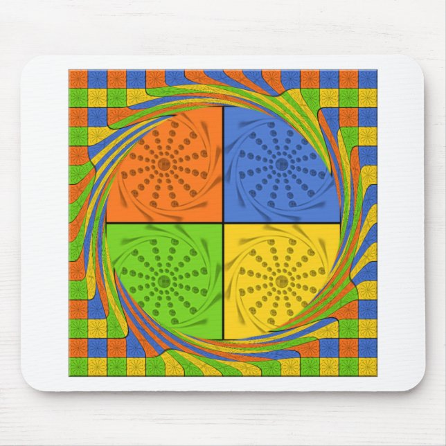 "Nile Horizon" Egyptian Pattern Square Art Mouse Mat (Front)