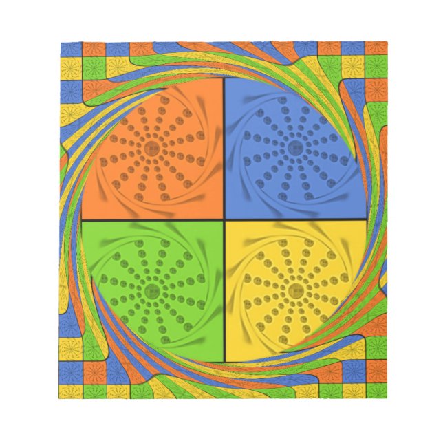 "Nile Horizon" Egyptian Pattern Square Art Notepad (Front)