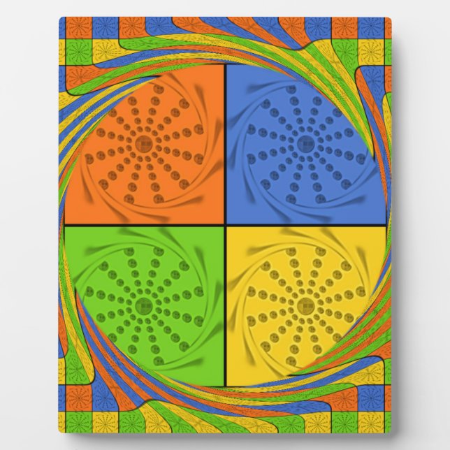 "Nile Horizon" Egyptian Pattern Square Art Plaque (Front)