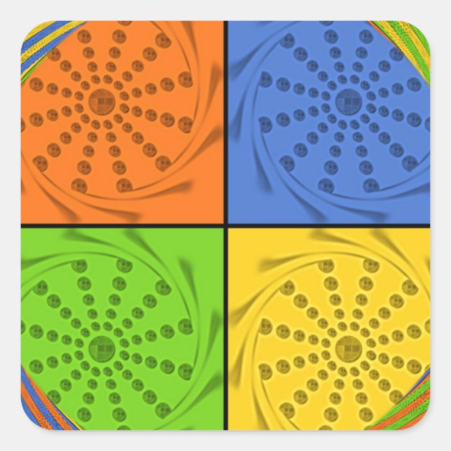 "Nile Horizon" Egyptian Pattern Square Art Square Sticker (Front)