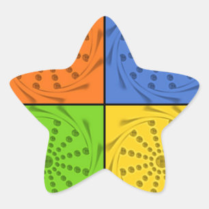 "Nile Horizon" Egyptian Pattern Square Art Star Sticker