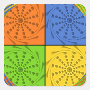 "Nile Horizon" Egyptian Pattern Square Art Sticker