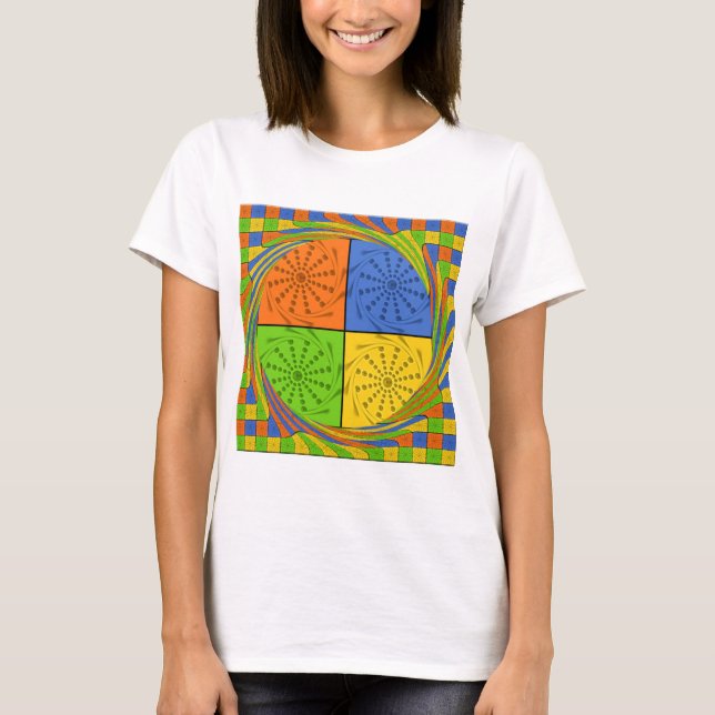 "Nile Horizon" Egyptian Pattern Square Art T-Shirt (Front)