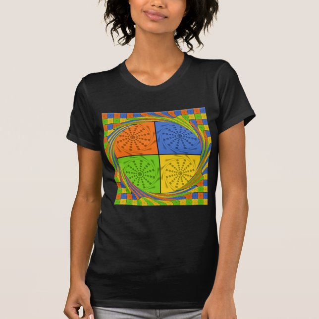 "Nile Horizon" Egyptian Pattern Square Art T-Shirt (Front)