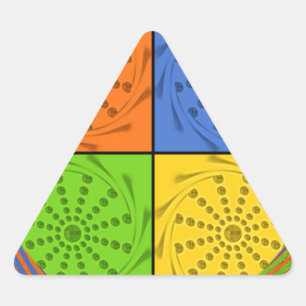 "Nile Horizon" Egyptian Pattern Square Art Triangle Sticker