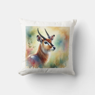 Nile Lechwe in Serenity 310724AREF115 - Watercolor Cushion