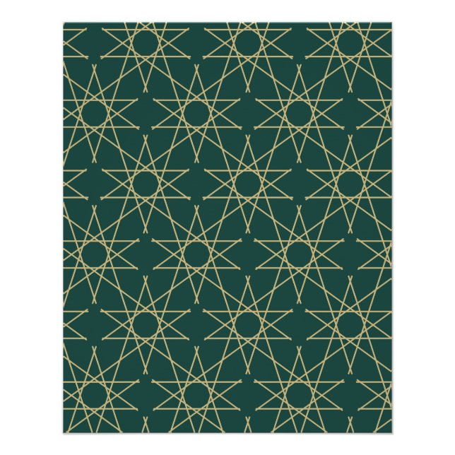 Nile Lotus Geometric Pattern Poster (Front)