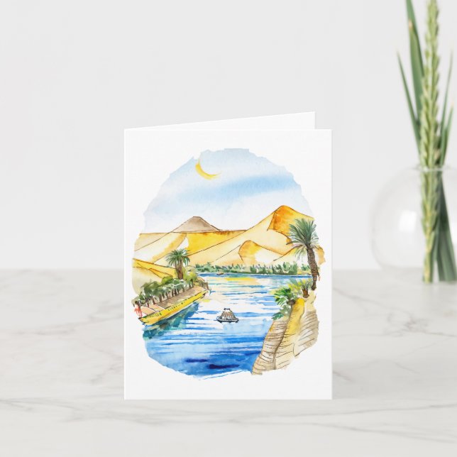Nile River Egypt Watercolor Card (Front)