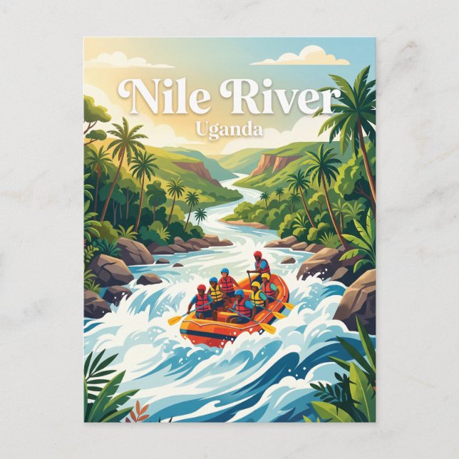 Nile River White Water Rafting, Jinja Uganda Postcard (Front)