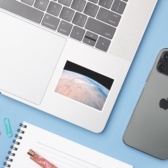 Nile River Winding Northward Next To The Red Sea (Laptop w/ iPhone)