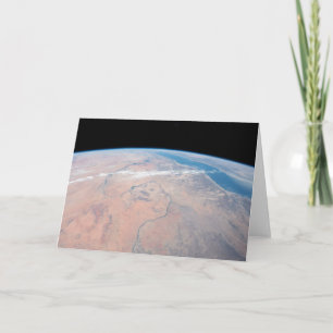 Nile River Winding Northward Next To The Red Sea Card