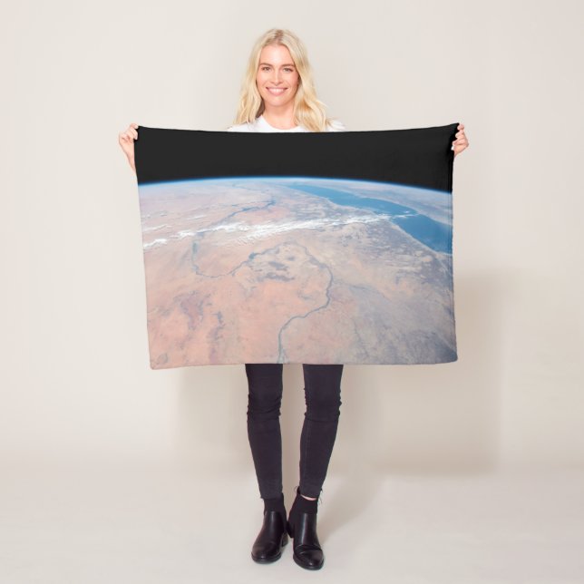 Nile River Winding Northward Next To The Red Sea Fleece Blanket (In Situ)