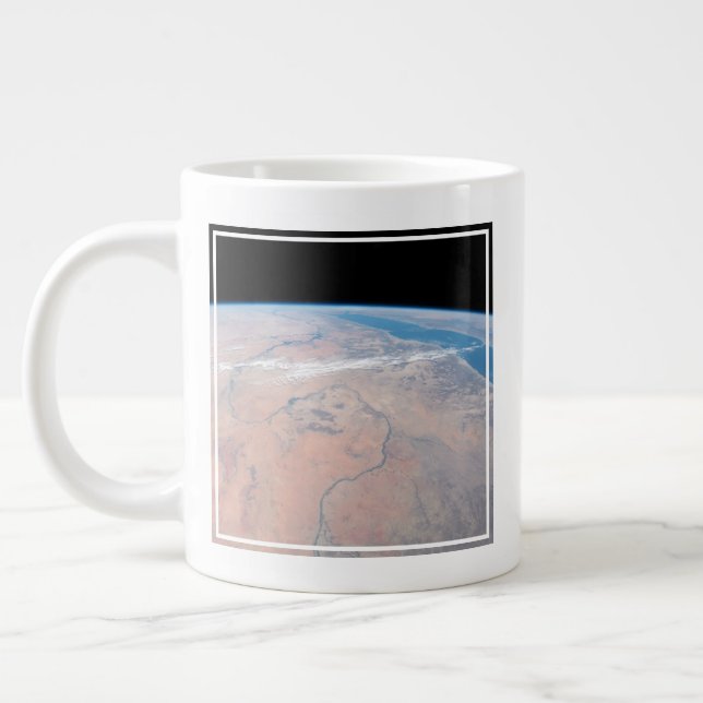 Nile River Winding Northward Next To The Red Sea Large Coffee Mug (Left)