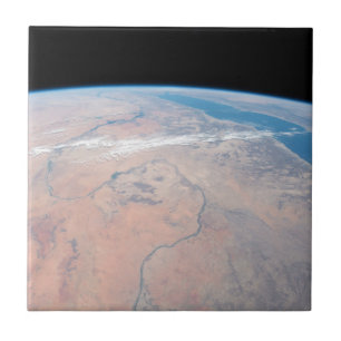 Nile River Winding Northward Next To The Red Sea Tile