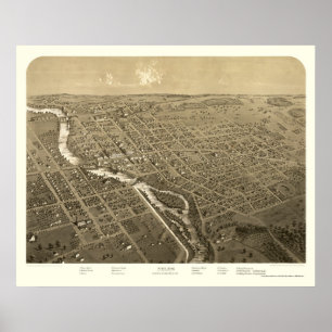 Niles, MI Panoramic Map - 1868 Poster