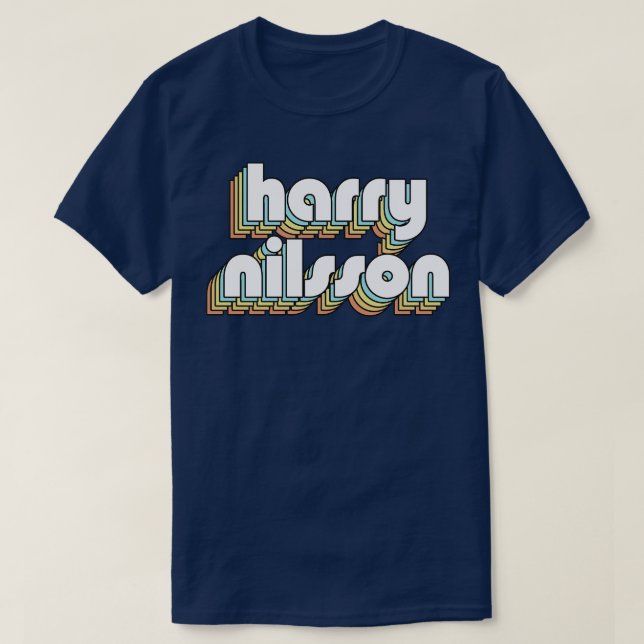 Nilsson Retro Rainbow Typography Faded Style T-Shirt (Design Front)