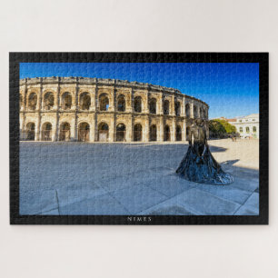 NIMES - Arènes de Nimes et statue Jigsaw Puzzle