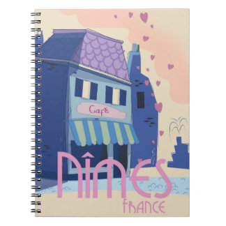 Nîmes France travel poster print. Notebook