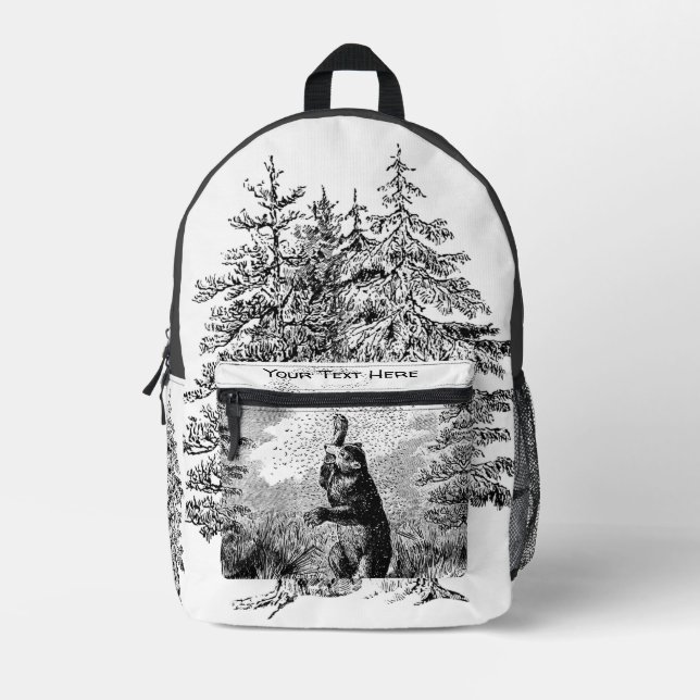 Nimrod - Bear and Bees  Printed Backpack (Front)