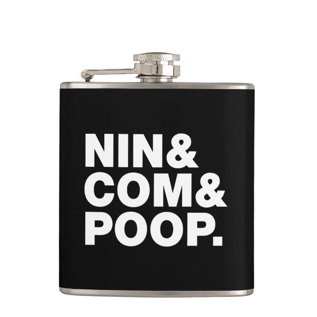 NIN & COM & POOP. HIP FLASK (Front)