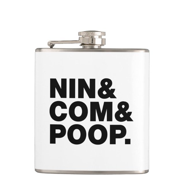 NIN & COM & POOP. HIP FLASK (Front)