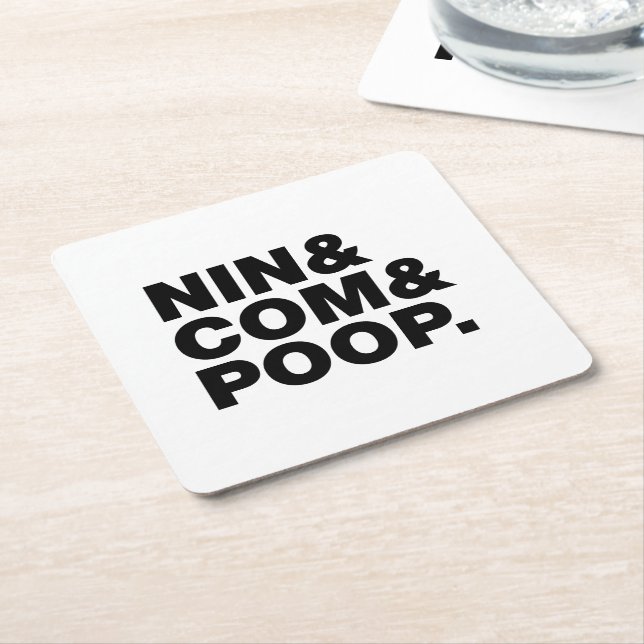 NIN & COM & POOP. SQUARE PAPER COASTER (Angled)