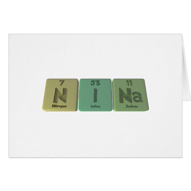 Nina  as Nitrogen Iodine Sodium (Front Horizontal)