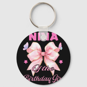Nina birthday girl matching coquette pink bow  key ring