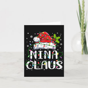 Nina Claus Christmas Santa Hat Matching Family Xma Card