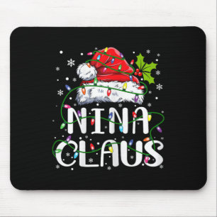 Nina Claus Christmas Santa Hat Matching Family Xma Mouse Mat