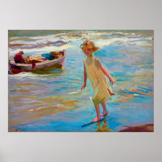 Niña en la playa, Valencia by Joaquin Sorolla 1910 Poster (Front)
