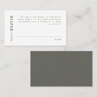 NINA Modern Minimal Sage Green Diaper Raffle