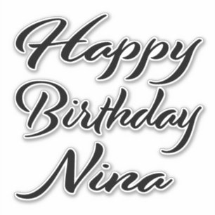 Nina Name Vorname black Sticker Geburtstag