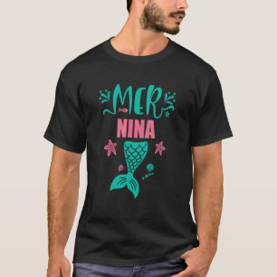 Nina Of The Birthday Mermaid Matching Family Party T-Shirt