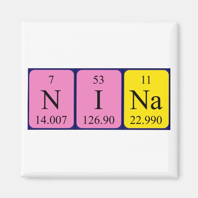 Nina periodic table name magnet (Front)