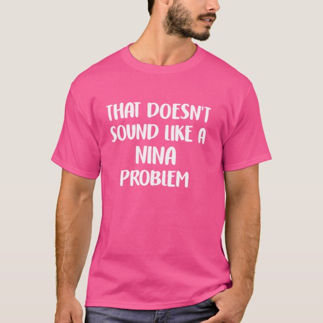 NINA Personalised Cute Flower Girls NINA Name T-Shirt (Front)