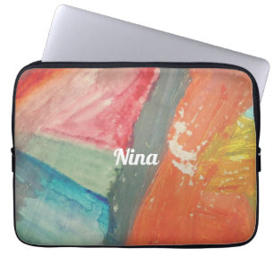 Nina Personalised Sunset Abstract Art Laptop Sleeve