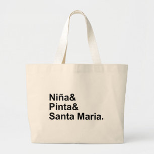 Nina Pinta Santa Maria   Christopher Columbus Ship Large Tote Bag