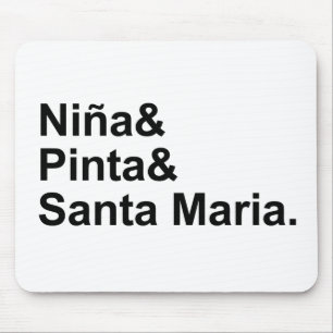 Nina Pinta Santa Maria Christopher Columbus Ship Mouse Mat