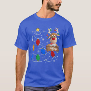 Nina Reindeer Lights Christmas Tree Cute Christma T-Shirt